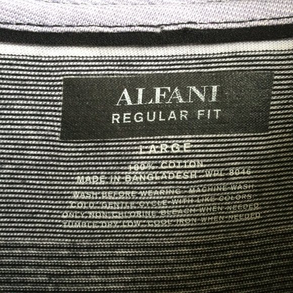 Alfani Golf Shirt Striped Large Stylish Polo 100% Cotton - Picture 5 of 7